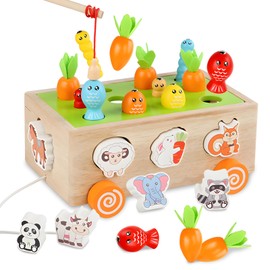 Montessori Toys for 1 2 3 Year Old Boys Girls, Wooden Sensory Toddler Toys 1 2 3 Year Old Boys Girls Gifts for 1 2 3 Year Old Boys Girls Toys Age 1-3 Educational Learning Toys 1st Birthday Gifts