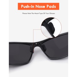 8 Pairs Push in Nose Pads Soft Silicone Nosepads Anti-Slip Nose Piece Replacement for Eyeglasses Sunglasses - Black