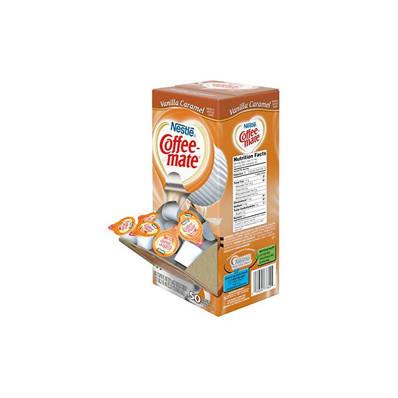 Coffee mate Liquid .375 oz Creamer Singles Vanilla Caramel 50