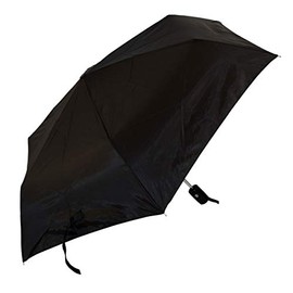 SHINE Black windproof compact umbrellas for ladies and men unisex walking brolly (Medium black auto open and close umbrella)