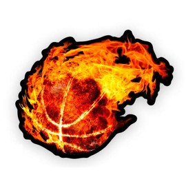 GT Graphics Blazing Basketball - Vinyl Sticker Waterproof Decal