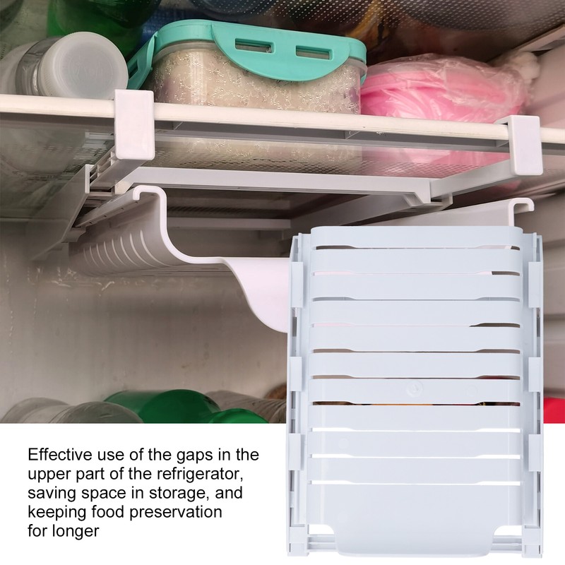 Refrigerator Storage Rack Fridge Drawer Hanging Rack Retractable Storage Organizer