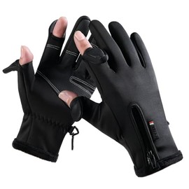 KEYDUACU Women's Men's Winter Gloves, Cold Weather Warm Gloves,Running,Hiking,Fishing,Hunting,Finger Touch Screen Gloves (Black, XL)