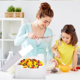 DOYIDE 16Pcs 12x12x6 Inch Cake Boxes with Window, White Bakery Boxes, Cake Carrier Container for Pastries, Pie, Cookies, Chocolates, Cupcakes, Birthday Party, Wedding