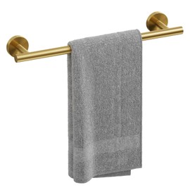 Brushed Gold Towel Bar, 18 Inch Towel Rack for Bathroom Wall-Mounted, SUS304 Stainless Steel, Total Length 20 Inch