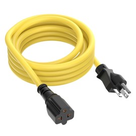 15-Ft 12AWG Nema 5-20P Extension Cord 20 Amp 125V Plug 5-20 Heavy Duty Extension Cable, (4 in 1) Nema 5-20R, 5-15R, 6-15R, 6-20R Female T Blade 20Amp Plug Adapter Cable, 125V-20A AC Power Cord
