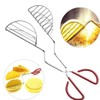 Froiny Stainless Steel Taco Maker Tongs, 12.6 Inch Long, Red,