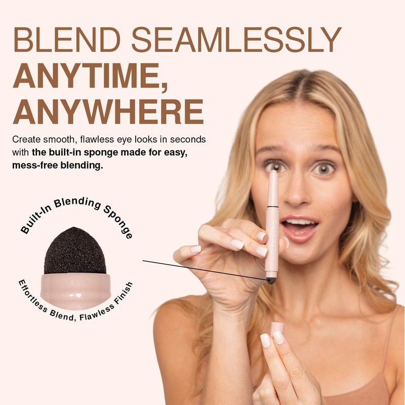 Palladio Barra de Sombra de Ojos Impermeable con Esponja Mezcladora