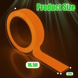 CAOXIAOXUYAO Neon Fluorescent Gaffer Tape，Orange UV Reflective Tape Fluorescent, Glow in The Dark Tape,Suitable for Party Decoration, Theater Stages, Dance Floor, UV Party (5, Orange)