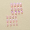 Purple French Tip Press on Nails Medium Square Fake Nails