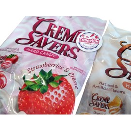 Creme Savers - Orange and Creme Strawberry and Creme - 1 3 oz Bag of Each Flavor