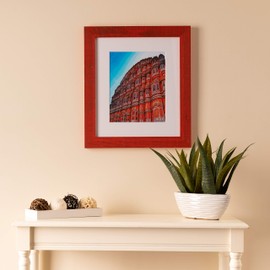 ArtToFrames 15x22 inch Weathered Barnwood in Saturated Red Wood Picture Frame, 2WOMSM-ECO150-RED-15x22