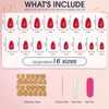 Frinail Red Shimmer Press On Nails for Women - 32Pcs