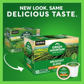 Green Mountain Coffee Roasters Breakfast Blend Decaf, Keurig Single Serve K-Cup Pods, Light Roast Coffee, 60 Count, (6 Packs of 10)