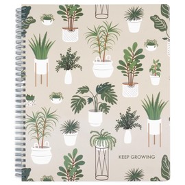 Steel Mill & Co Cute Large Spiral Notebook College Ruled, 11" x 9.5" with Durable Hardcover and 160 Lined Pages (Sage Plants)