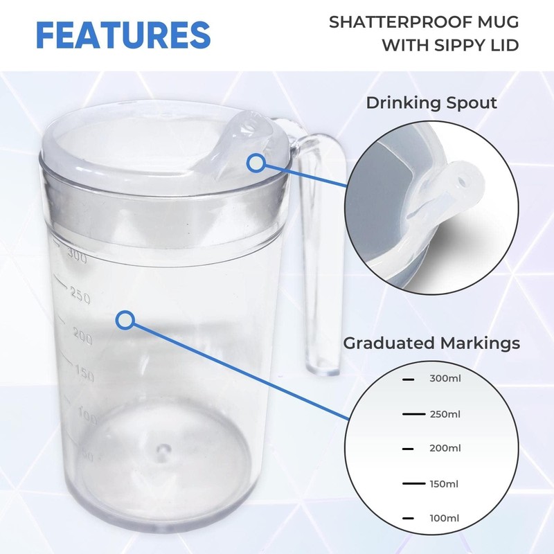 Shatterproof Tumbler with Sippy Lid Adult Drinking Aid Cup Small