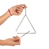 Triangle Hand Percussion with Striker,Rhythm Steel Triangles Music Instrument (7