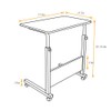 SogesGame Side Table with Wheels, Home Snack Side Table with