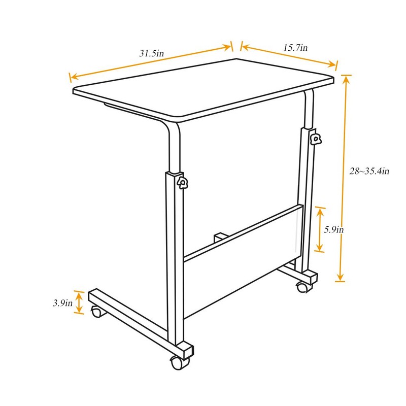 SogesGame Side Table with Wheels, Home Snack Side Table with