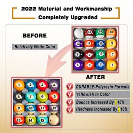 Billmart Premium Billiard Balls Pool Table Accessories 2-1/4" Regulation Size 16 Pool Balls Billiard Set