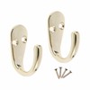Select Hardware 2X Single Robe Coat Hooks with Screws, Polished