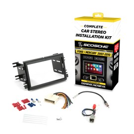 Scosche ICFD6BN Double DIN Radio Installation Dash Kit Compatible with Select 2007-2010 Ford and Mercury Vehicles - Complete Basic Aftermarket Car Stereo Install Kit - See Fit Guide Image for Vehicles
