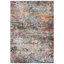SAFAVIEH Madison Collection MAD460Z Modern Abstract Non-Shedding Living Room Bedroom Accent Area Rug, 4' x 6', Black / Gold