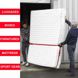 Master Lock 3126EURDAT Crossed Straps with Buckle and Carrying Handle, Red, 2,50m x 25mm and 5,5m x 25mmStraps