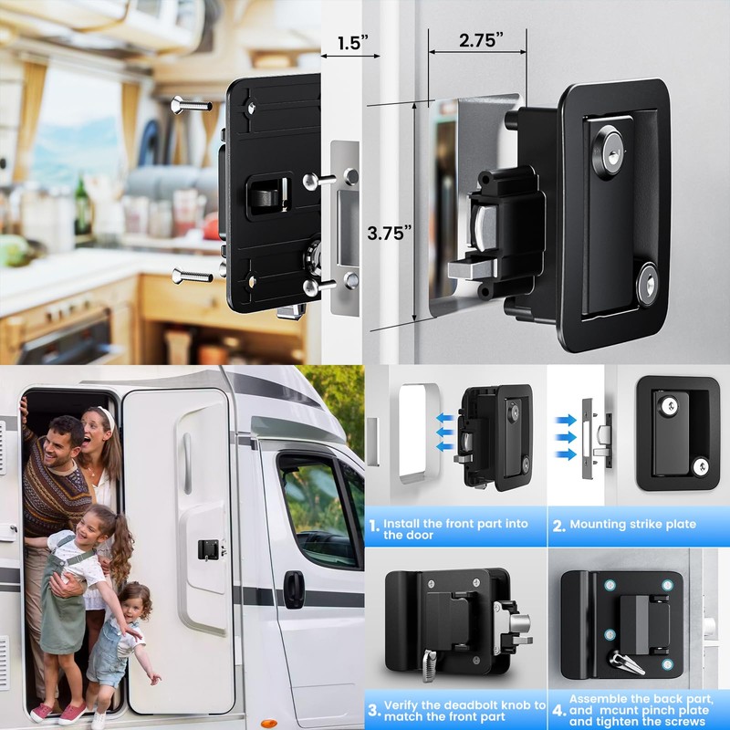CAMJOKE RV Door Lock Replacement,RV Locks,100% Metal,RV Door Locks,Camper Door