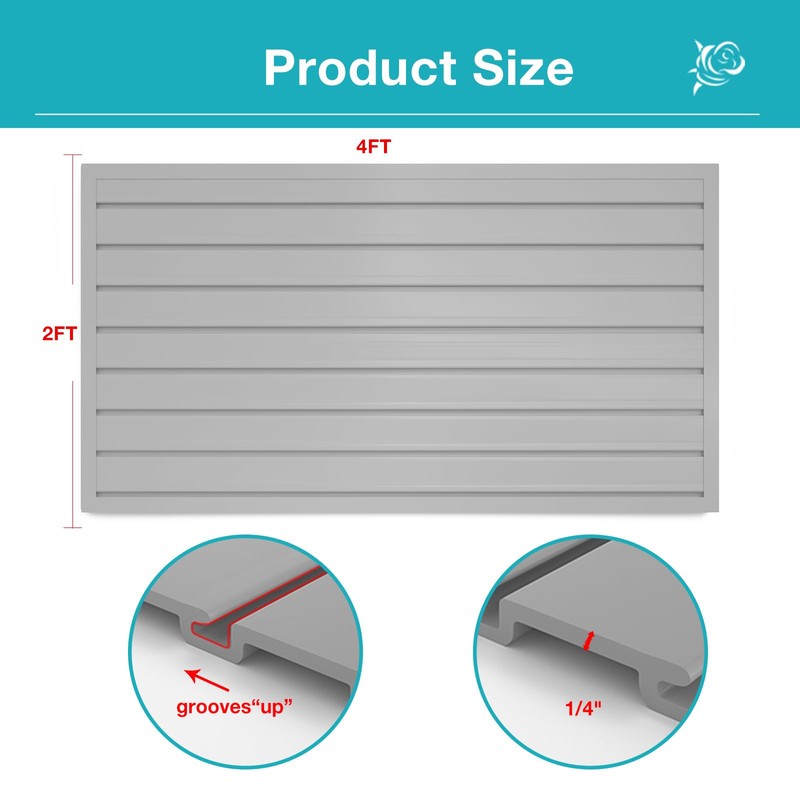 NeatiEase 2 x 4ft Slatwall Panel Wall Storage Systems, Slat