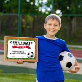 30 Pieces Soccer Achievement Award Certificates Children's Soccer Certificates Paper Games Achievement Certificates Children's Pre-School Kindergarten Schools