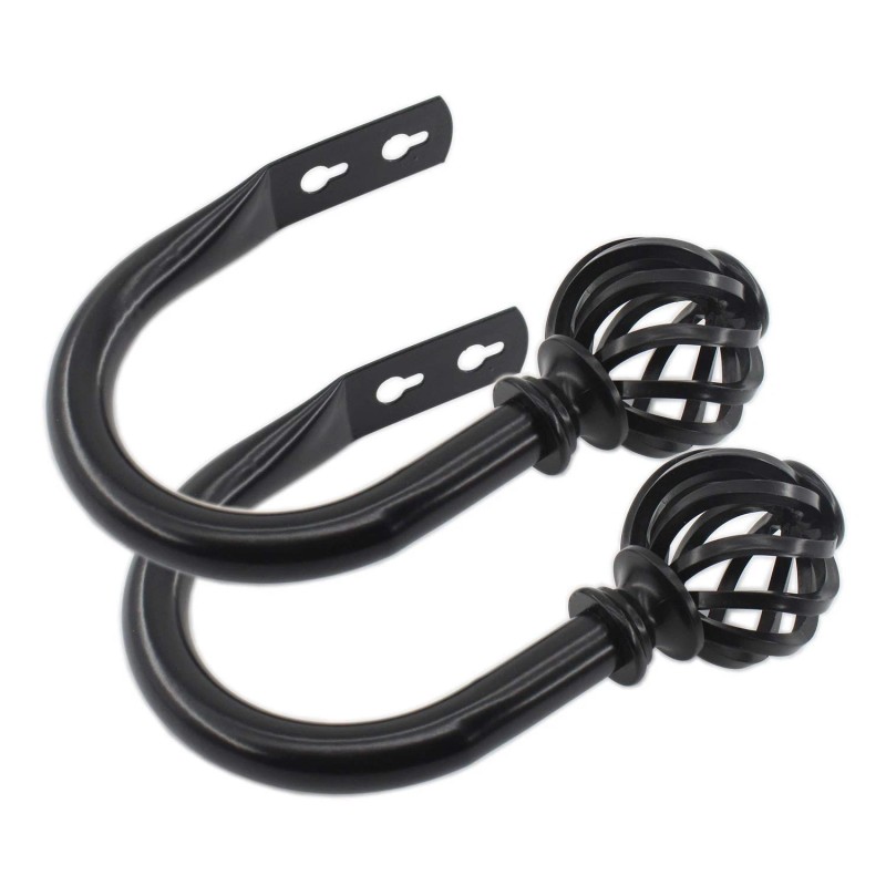 Ulifestar 2 Pack Curtain Holdbacks,U Shaped Wall Mounted Curtain Tieback