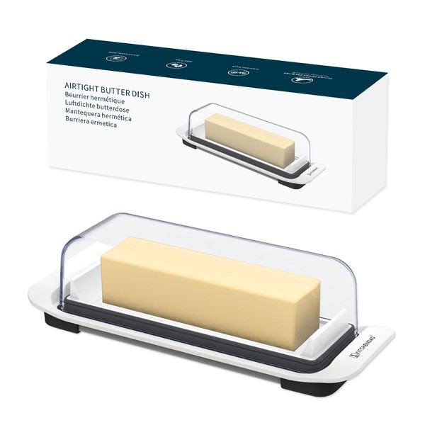 KITCHENDAO Airtight Butter Dish with Lid for Countertop and Refrigerator