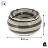 Storm ashtray, diameter 13.5 cm, grey and white stripes, wind