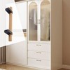Mcredy Cabinet Handles Wood Black Drawer Pulls Knobs 3.78" Hole