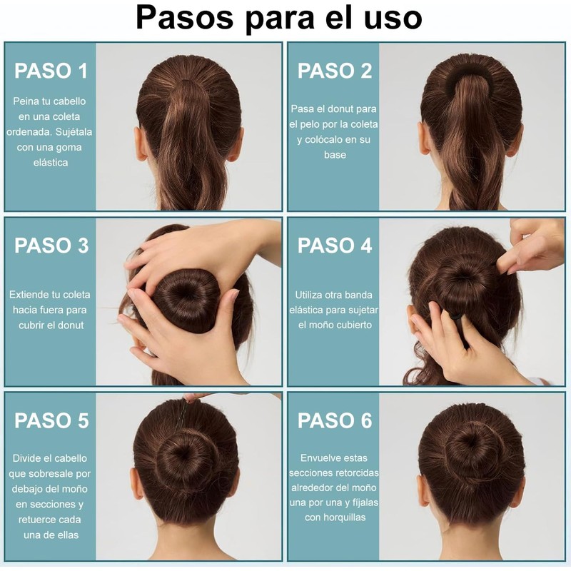 43 PCS Donas para Peinar el Cabello, Donut Moño Kit,