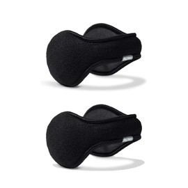180s Fleece Behind-the-Head Earmuffs (Black, 2)