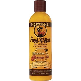 HOWARD - Feed N Wax - Cera de Abeja Acondicionadora y Abrillantadora de Madera. Repara Arañazos en Pisos Muebles y Gabinetes de Madera. Contiene Aceite de Naranja - 473 ml (16 oz)