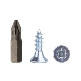 Pack of 100 Galvanised Steel 4.0 x 12 mm Wood Screws Chipboard Screws Universal Pozi Drive Screw PZ Full Thread Countersunk Head (100, 4.0 x 12 mm)