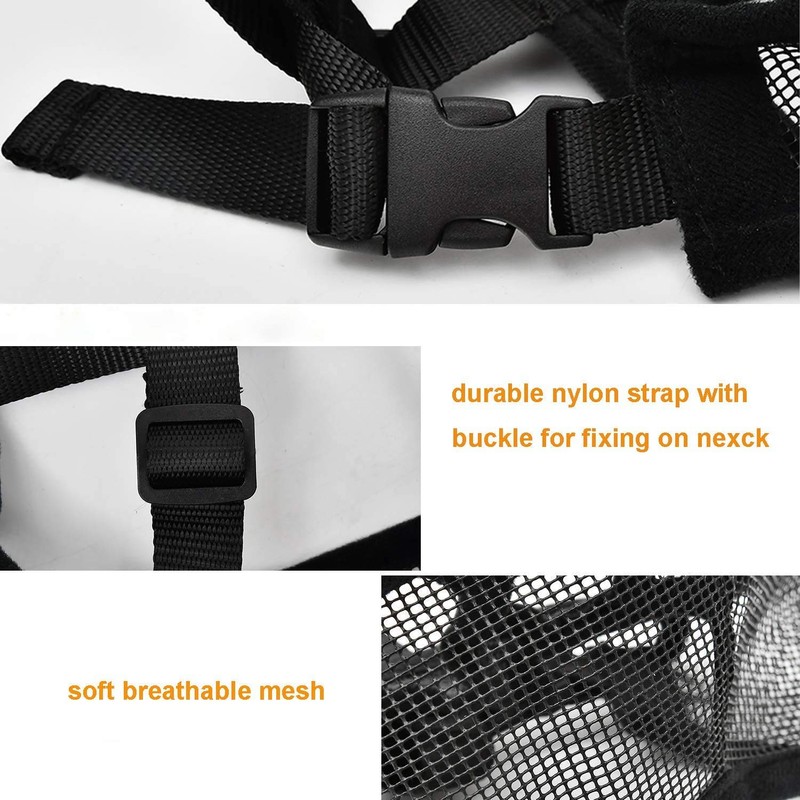 Anti-Biting Bulldog Pug Muzzle Adjustable Short Snout Dog Muzzle Breathable