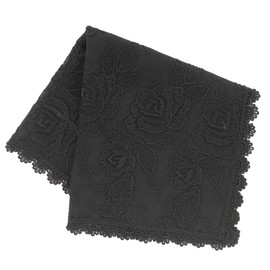 [ANNA SUI] Anna Sui 001199-0001-03 Lace Handkerchief, Rose Embroidery, Black, Black