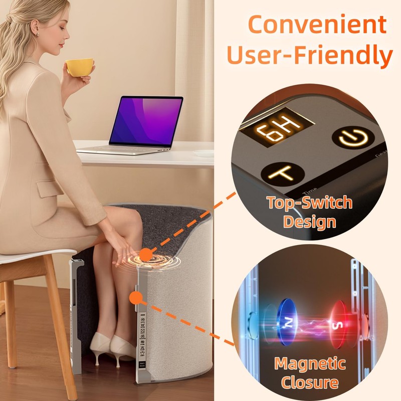Under Desk Heater, 150W Quiet Foot Warmers for Feet with
