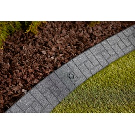 Rubberific Premium Rubber Angled Terracotta Landscape Edging - 4 ft. Long, 3.5 in. High 4 in. Deep (4, Gray)