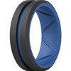 ThunderFit Silicone Wedding Rings for Men, Bevelled 2 Layers MidLine