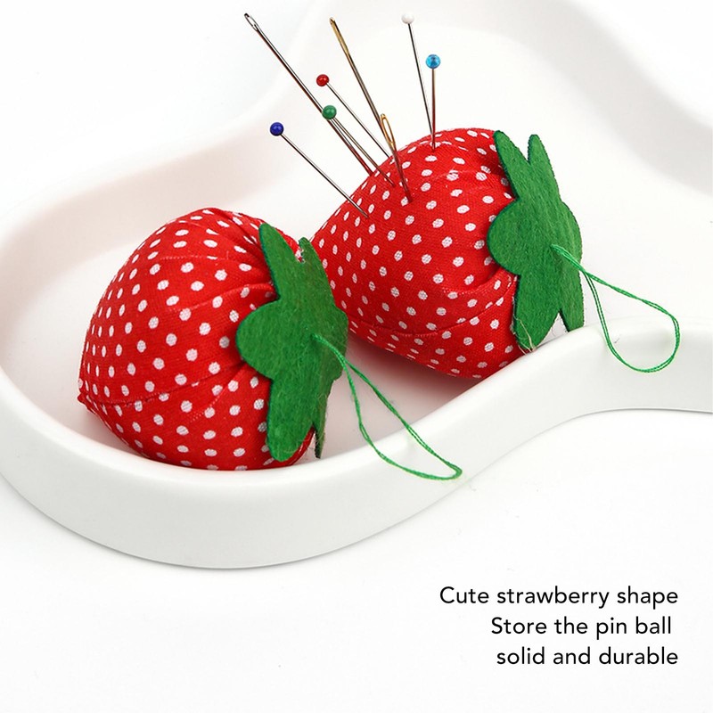 20pcs Sewing Pin Cushion Cotton Soft Lightweight Cute Strawberry Shaped