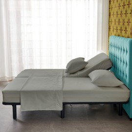 Split King Size 5 Piece Sheet Set - Comfy Breathable Sheets Set - Hotel Luxury Bedding for Women, Men, Kids & Teens - Deep Pockets, Easy-Fit, Super Soft & Wrinkle Free - Oeko-Tex - Light Grey