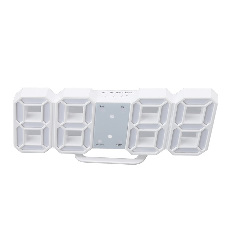 3D LED Digital Clock Time Temperature Display Night Light Alarm