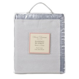 Sweet Dreams Bassinet Cotton Fleece Blanket, Grey