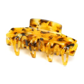 QinGoo Large Yellow Square Hair Clip Beautiful Women's Hair Clip Headdress Elegant Hair Accessory 1 Piece (9.8 cm x 4.2 cm, Yellow)