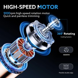 XXVYOBET Nose Hair Trimmer for Men,Portable Painless Ear and Nose Hair Trimmer USB Rechargeable, 9000 RPM,360° Rotating Waterproof Dual Edge Blades Nose Trimmer Women (Blue)